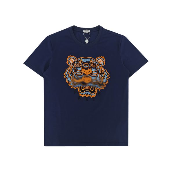 

man new styles loose t shirt embroidery short sleeve tees shirts mighty tiger head pattern designer t shirts for men women, White;black