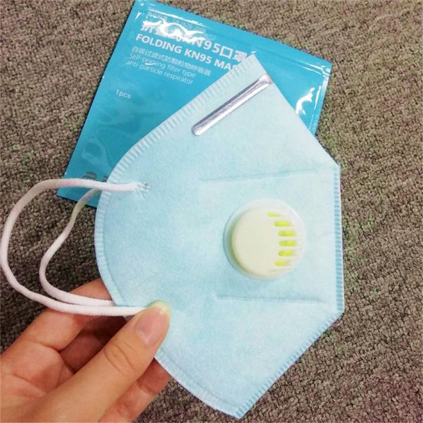 

ready to ship folding n95 ffp2 kn95 mask anti-dust respirator face mask with self-priming filter with retail package