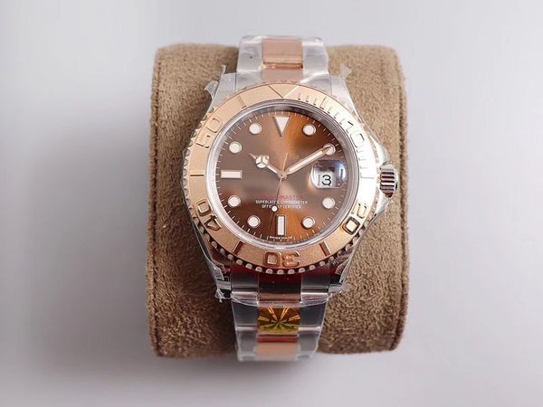 

luxury men's watch yacht master 116621 m126621 40mm 18k rose gold 316 fine steel automatic sports machinery men's watch stainless, Slivery;brown