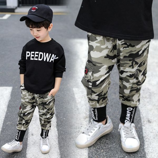

baby spring new fashion camouflage pants boys casual pants children summer bottoms child letter print trouser autumn, Blue