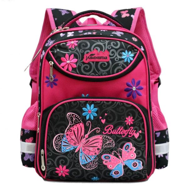 

primary school students'schoolbag printing butterfly shoulder backpack rainproof to protect children's spine kids backpack girls