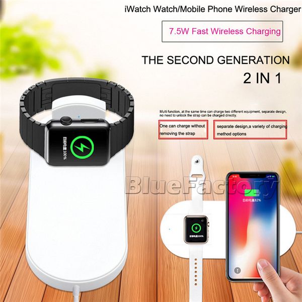 

2 in 1 fa t qi wirele charger quick charging for apple watch 3 iwatch iphone x xr x max 8 plu pad dock martphone adapter high quality