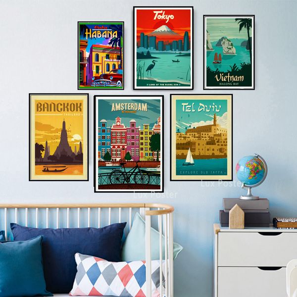 

europe world city tour travel scenery canvas painting posters and prints wall art picture nordic decoration home decor cuadros