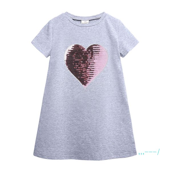 

t-shirt skirt dress clothes baby designer sequin heart clothes girls dresses summer girls children kids skirts princess dress boutique cz515, Red;yellow