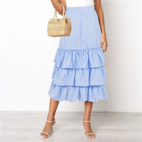 

Womens Summer Designer Solid Color Cupcake Dresses Fashion Knee Length Beach Style Loose Pretty Casual Apparel