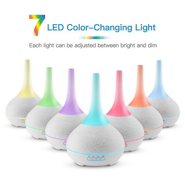 

300ml led 7 colors changing essential oil aroma diffuser ultrasonic humidifier air purifier freshener for home decoration rgb led light