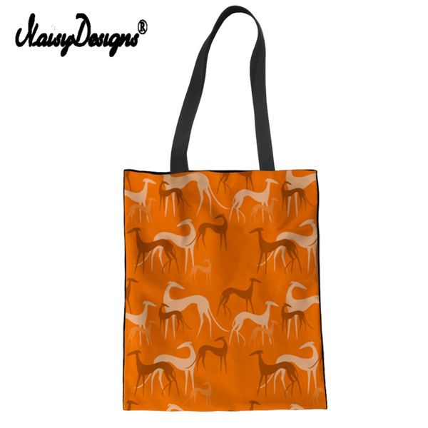 

noisydesigns casual large tote bag women greyhound pet printing 2019 custom canvas handbag lady travel crossbody fashion female