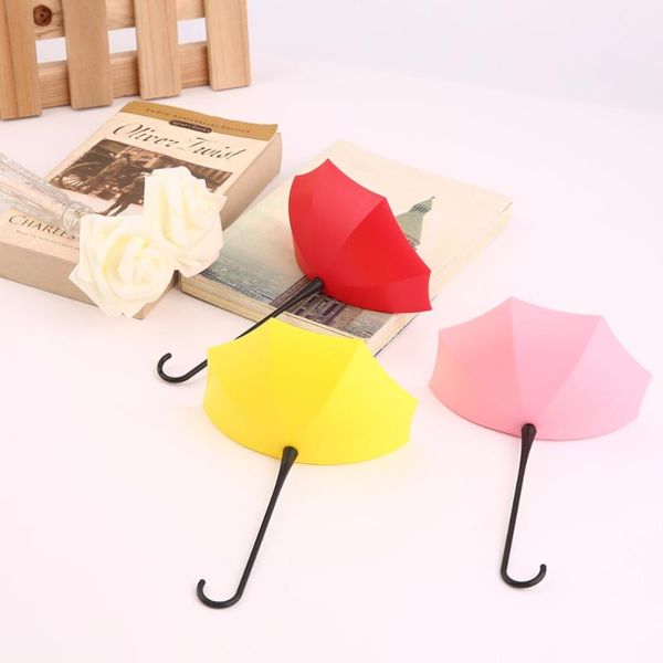 

3pcs colorful umbrella wall hook key hair pin holder organizer decorative popular new
