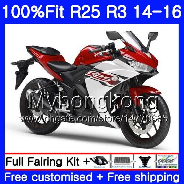 YAMAHA YZFR25 YZF R25 R3 için enjeksiyon 2014 2015 2016 2017 kırmızı beyaz stok 240HM.28 YZF-R25 YZF-R3 R 25 Vücut YZFR3 14 15 16 17 Fairings kiti