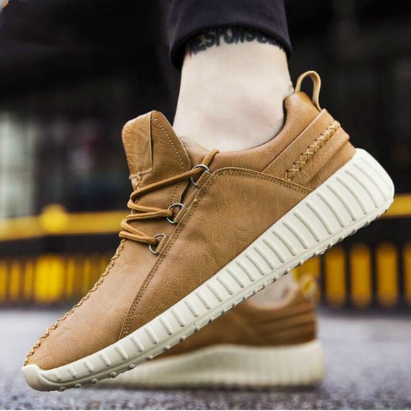 

qwedf new men's casual shoes breathable comfortable sneakers light flat shoes fashion lace up soft young men dy, Black