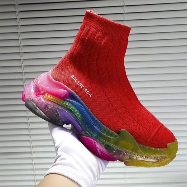 

socks shoes female europe and america new high grade leisure ladies thick bottom fashionable matching breathable knitted elastic boots tied, Black