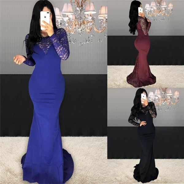 

fashion women designer dresses hollow out v neck long sleeve maxi full dresses womens party and dinning dresses, Black;gray