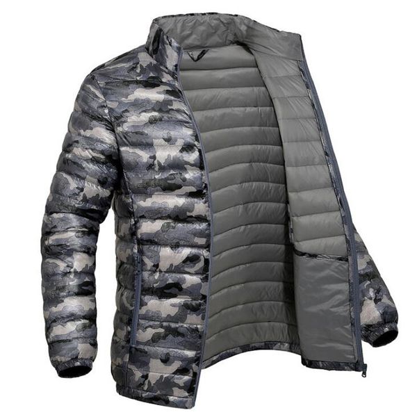 

winter jacket men hooded thick warm duck down parka coat casual slim down mens overcoat, Tan;black