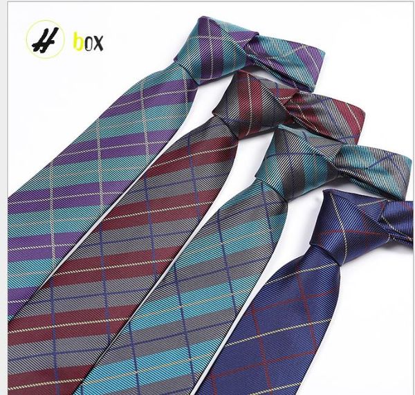 

men's tie polyester filament arrow-shaped striped checked tie, Blue;purple