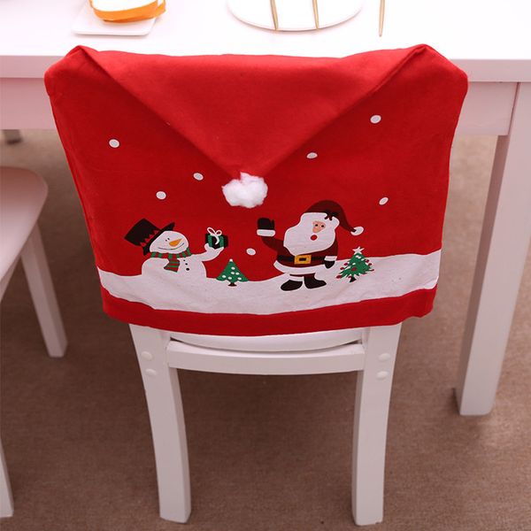 

2020 christmas scene decorations non-woven chair decorations cartoon old man snowman chair cover