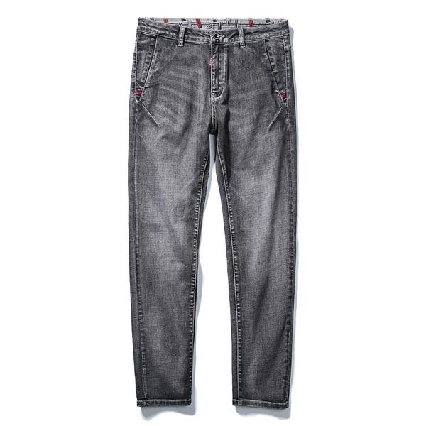 

2019 new men grey jeans classic style fashion casual slim fit elastic denim trousers male brand plus size 44 46 48, Blue