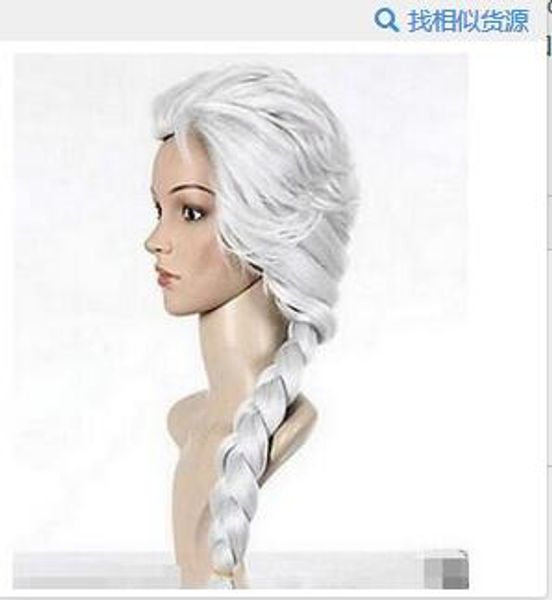 

epacket new silvery white movie frozen snow woven anime wigs, Black