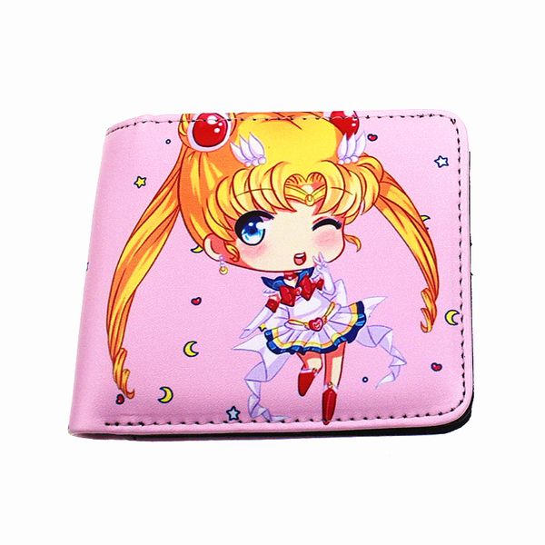 

japanese cartoon orange woman purse sailor moon sakura cosplay toy wallets lady money holder for young girl, White