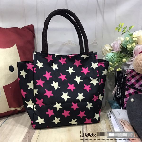 

1pc new fresh insulation cold bales thermal lunch bag waterproof convenient leisure bag canvas lunch box, handbag, mother, Blue;pink