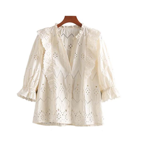 

vintage omens and blouses casual hollow out white blouse women summer ruffle shirts ladies korean boho clothing 2019