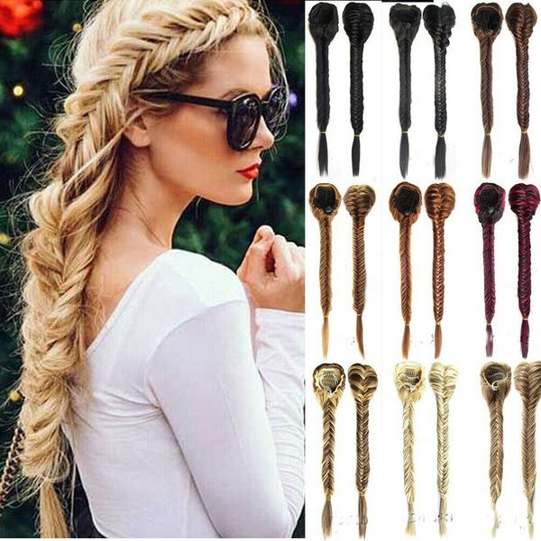 

party diy decorations sythentic women hair extensions claw braided ponytail diy long braid thick