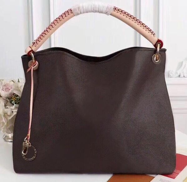 

Art y mm m40249 fa hion women handle tote houlder handbag pur e iconic brown white check waterproof canva