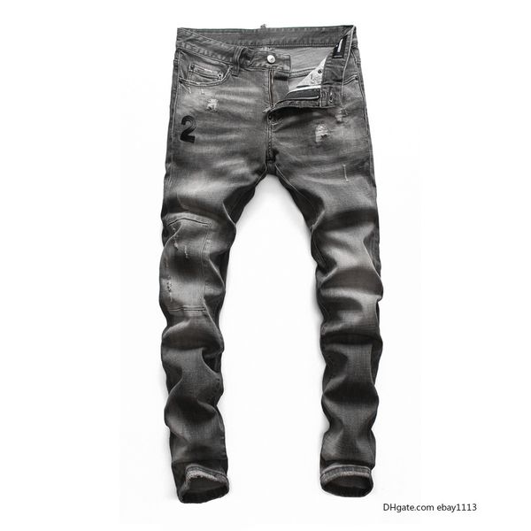 

mens luxury designer jeans denim black ripped pants the version dsn8 fashion italy brand bike motorcycle rock sellers, Blue