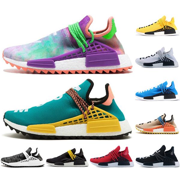 

with socks new human race hu pharrell williams men women running shoes pale nude chalk coral blank canvas mens trainers sports sneaker