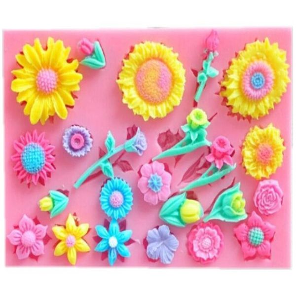 

3d flower silicone molds fondant craft cake candy chocolate sugarcraft ice pastry baking tool mould