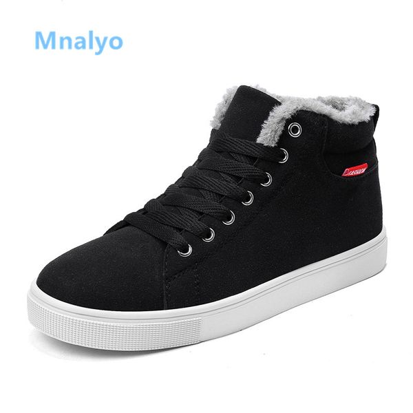 

mnalyo big size 39-48 high men winter snow boots men cotton shoes warm snow boots non-slip for fashion shoes ankle, Black
