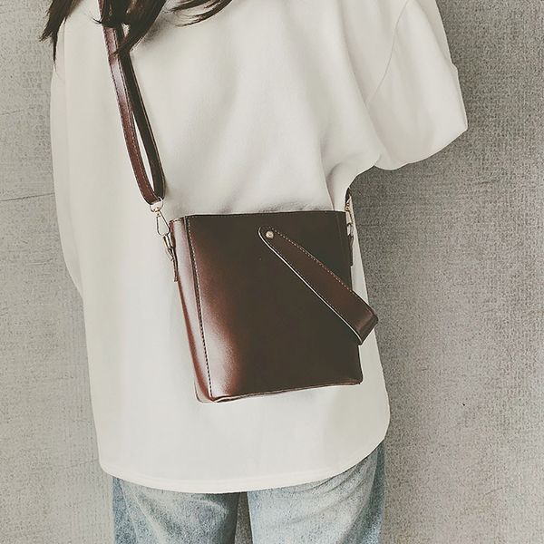 

xiniu fashion women bag pure color handbag tide vintage retro casual wild bucket bag lady tote messenger bags purse