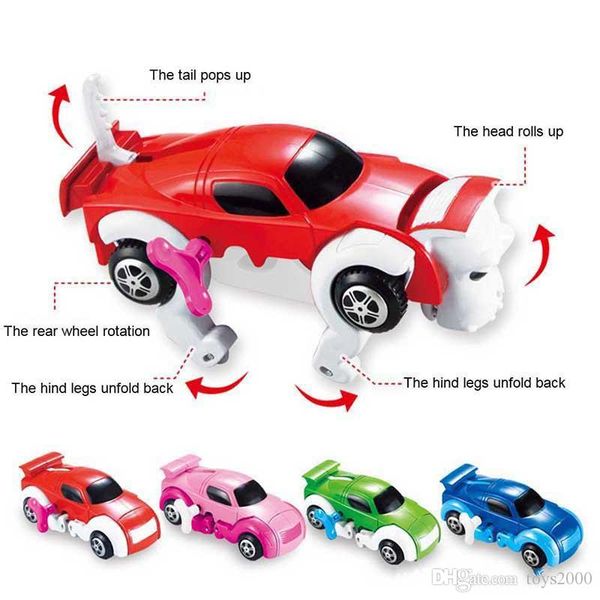 

6 colors 12cm kid toys cool automatic transform clockwork dog car vehicle clockwork wind up toy for children kids toys car toy gift