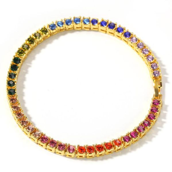 

hip-hop jewelry personality 4mm alloy diamond a row of fashion bracelets fashionable men's bracelets ing, Black