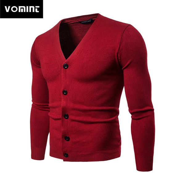 

vomint 2019 new style men's knitted sweater mens cardigans long sleeved v-neck collar solid color basic business casual cardigan, White;black