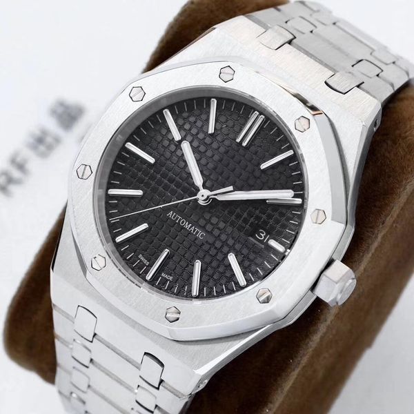 

luxury watches 42mm automatic mechanical watches 15400 use 316l steel to make 30 meters deep waterproof sapphire mirrors, Slivery;brown