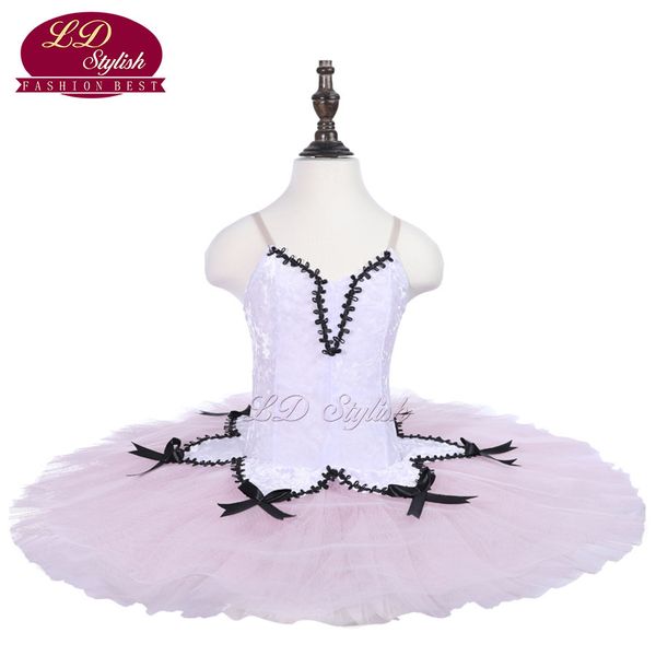 

white performance competition ballet tutu apparel girls ballet dance practice pink skirt kids dance tutu dresses, Black;red
