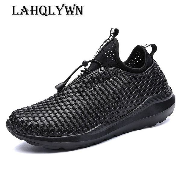 

large size 47 mens woven shoes fashion shoes for walking men casual breathable flats h70, Black