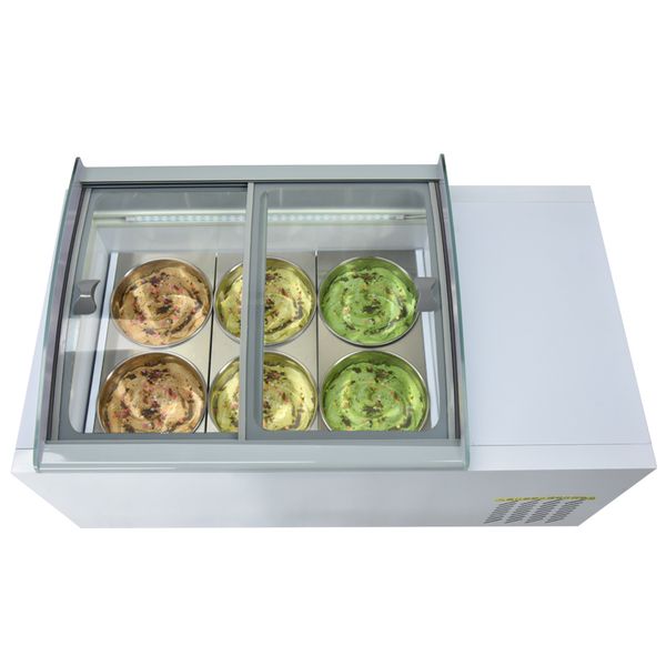 Design de mesa de cozinha Kolice 6 tambores Gelado Showcase Freezer / Contraptop