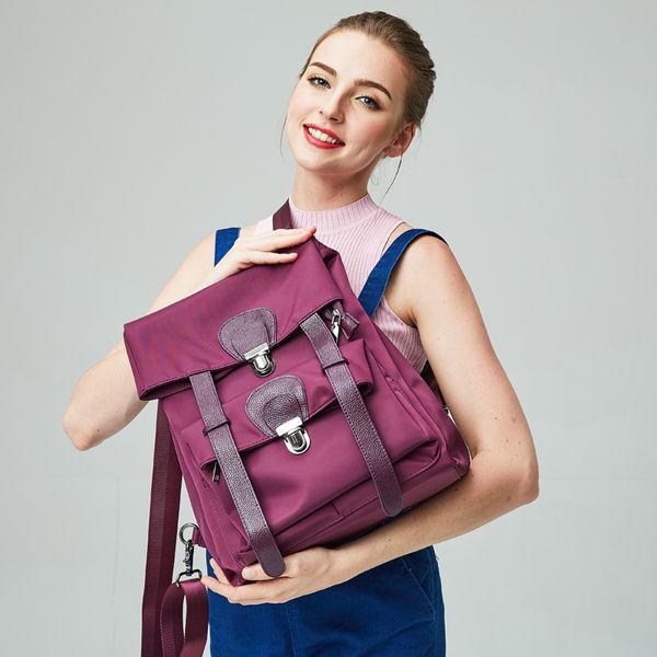 

2020 new wild canvas backpack fashion large capacity backpack ladies leather oxford cloth handbags tide manufacturers wholesale