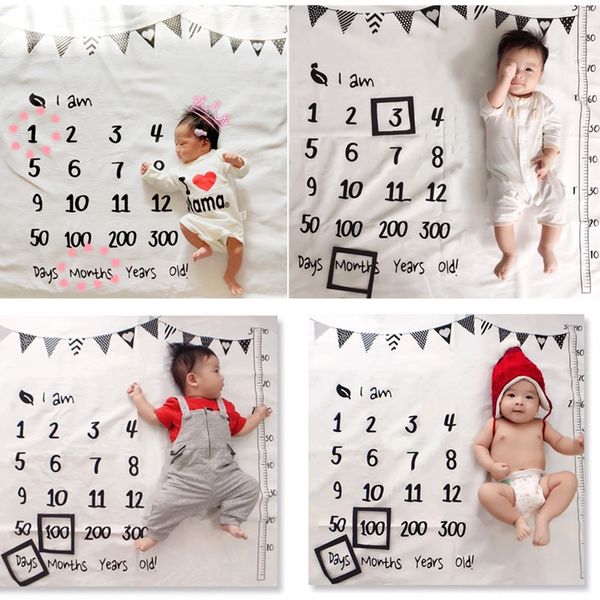 

Newborn baby Monthly Growth Milestone Blanket photography props Background Cloth Commemorate Rug Girls Boy blanket Kids