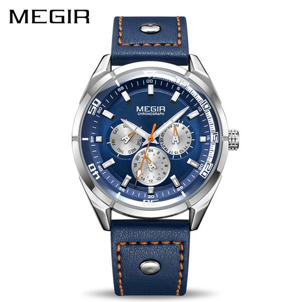 

megir creative army watches men quartz sport wrist watch clock men relogio masculino erkek kol saati, Slivery;brown