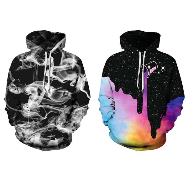 

men and women printing hoodies casual sweatshirt animal printed hoodie new coat running smoke fog, Black;red