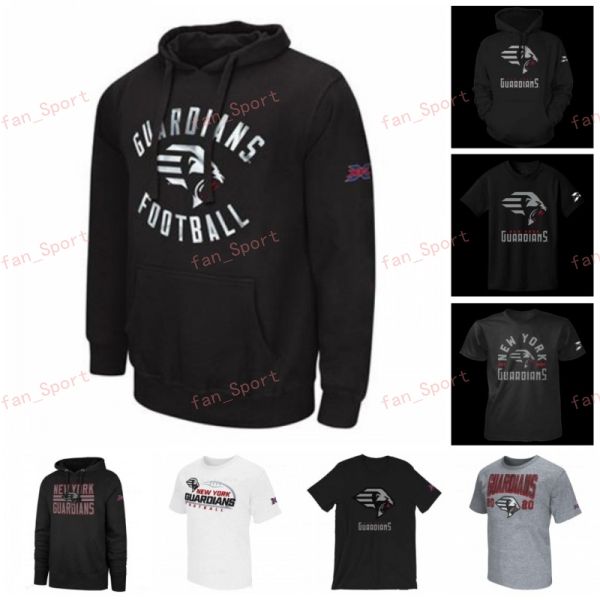 

ny guardians xfl football jersey sweatshirt hoodies t-shirts agasiva terrence demarcus ayers tj barnes keenen brown garrett brumfield print, Black