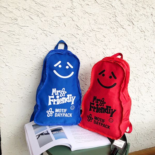 

2020 new cure smile men's backpack waterproof nylon creative funny light student bag leisure travel backpack women stray kids