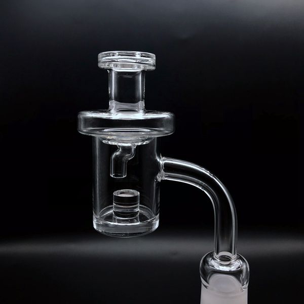 5mm Flat Top Quarzo Banger Nails Per Bong Dab Rig Hand Pipe 10mm 14mm 18mm Nucleo banger reattore con manovella in vetro Carb Cap