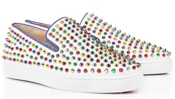 

red bottom sneakers casual shoes womens low silver designer full spikes roller boat flats skateboard loafers design man woman shoe sy2, Black