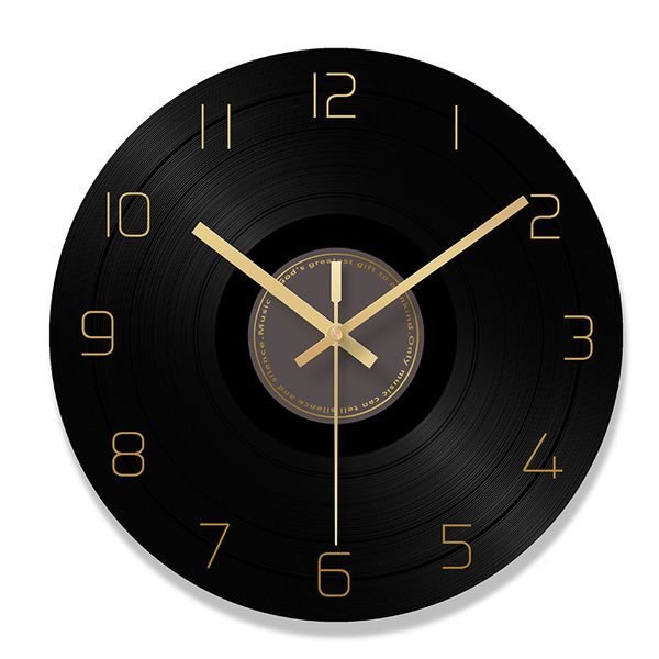 

record wall clock a living room round originality clock surface concise modern personality atmosphere family mute quartz