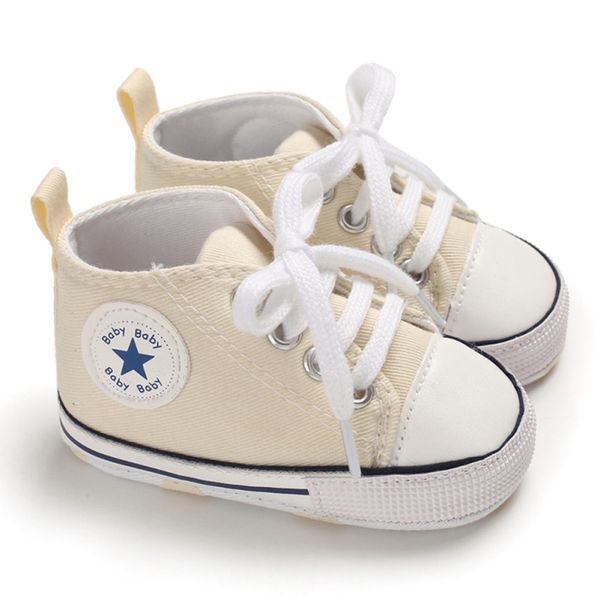 

2020 baby shoes boy girl star solid sneaker cotton soft anti-slip sole newborn infant first walkers toddler casual canvas crib