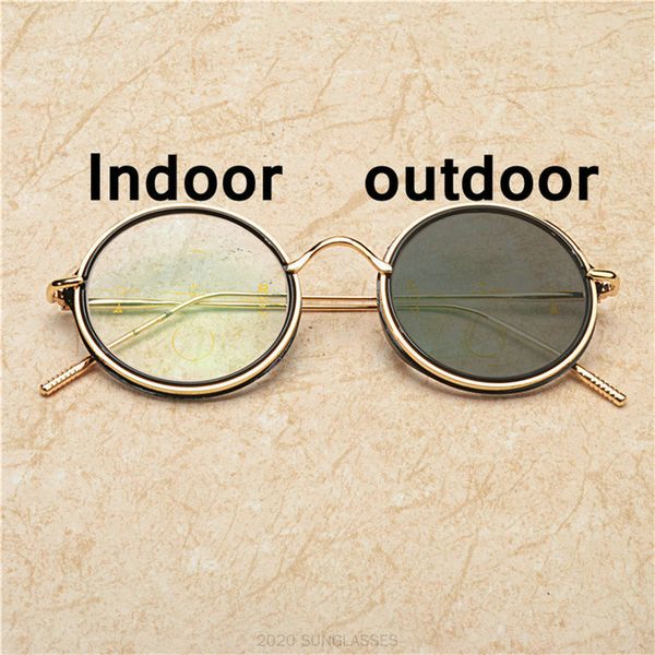 

alloy round pchromic multifocal reading glasses women black gold color frame men ultralight women's prescription glasses fml, White;black