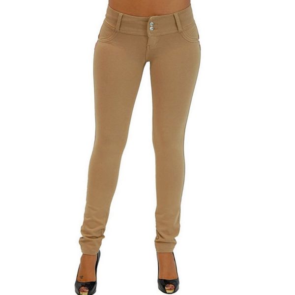

adisputent 2020 spring women seamless jeans leggings solid color legging women imitation jean slim fitness legging elastic jeans, Blue